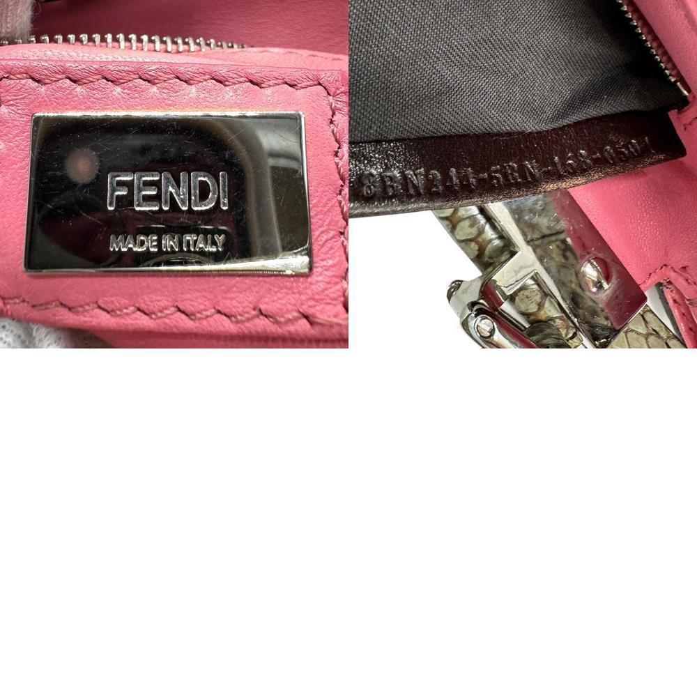 Fendi Mini Peekaboo Shoulder Bag Python Pink - image 5